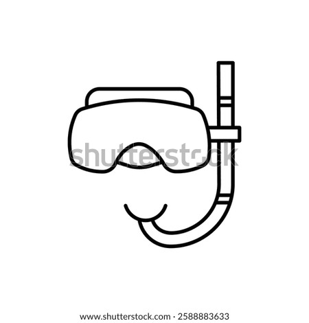 Diving mask icon Vector logo set flat