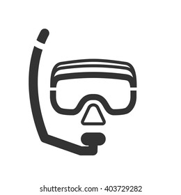 The Diving mask icon vector, solid illustration, pictogram isolated on white