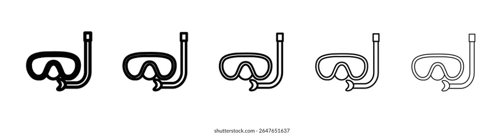 Diving mask icon vector thin outline style sign