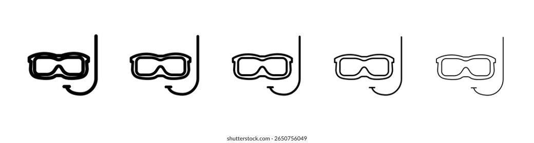 Diving mask icon vector thin outline style sign
