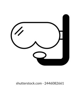 diving mask icon with white background vector stock illustration