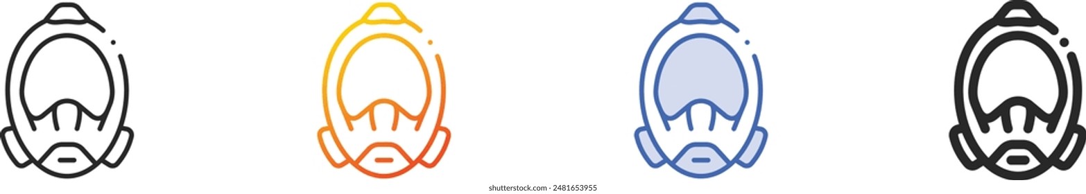 diving mask icon.Thin Linear, Gradient, Blue Stroke and bold Style Design Isolated On White Background