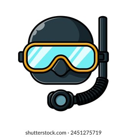 Diving mask illustration design. Scuba diving gear