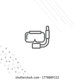 máscara de buceo icono de línea aislado para web y móvil