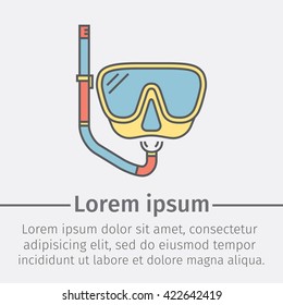 Diving mask line icon.