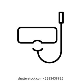 diving mask line icon isolated
