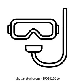 snorkel clipart black and white