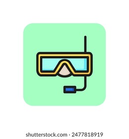 Diving mask line icon. Snorkel, equipment, outfit. Underwater activity concept. Can be used for topics like scuba diving, sport, tourism