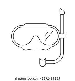Diving mask line icon. Underwater equipment simple illustration. Summer beach element in modern flat sign vector