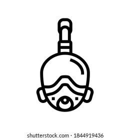 diving mask line icon vector. diving mask sign. isolated contour symbol black illustration