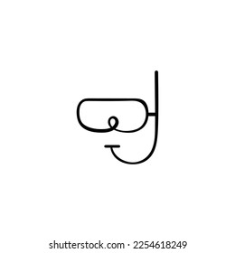 Diving Mask Line Style Icon Design