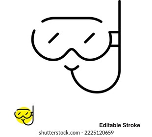 Diving Mask Outline Icon Eps