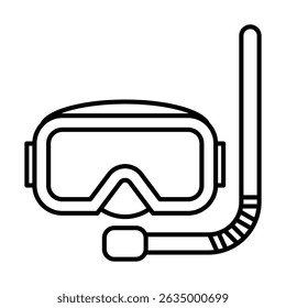 diving mask outline icon isolated on white background