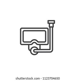 Diving mask outline icon. linear style sign for mobile concept and web design. Snorkel simple line vector icon. Scuba diving symbol, logo illustration. Pixel perfect vector graphics