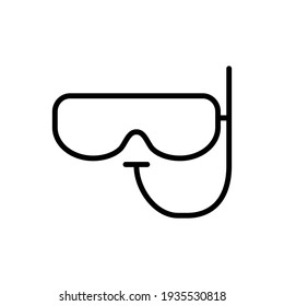 Diving mask outline symbol. Swimming glasses line icon. Vector isolated on white