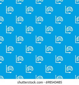 Diving mask pattern repeat seamless in blue color for any design. Vector geometric illustration