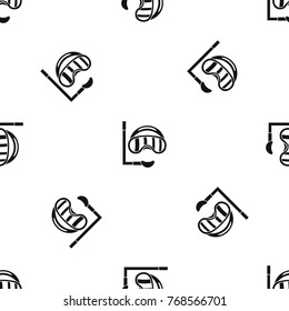 Diving mask pattern repeat seamless in black color for any design. Vector geometric illustration