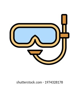 Diving mask, scuba dive, water, swimming mask Icon vector image. Can be used for Summer and Holidays. Suitable for mobile apps, web apps and print media.