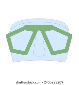 Diving mask. Scuba mask isolated on white background. Equipment waterproof protection for swimming. Line art flat vector illustration.