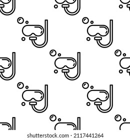 Diving mask seamless pattern vector illustration.