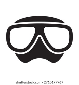 Diving Mask Silhouette Vector, Scuba Gear Icon