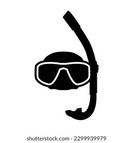 Diving mask  of silhouettes of scuba divers vector template