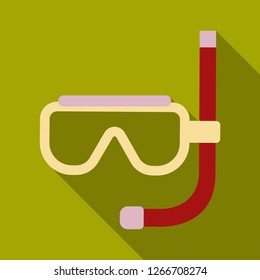 Diving mask with snorkel flat icon, modern vector illustration.