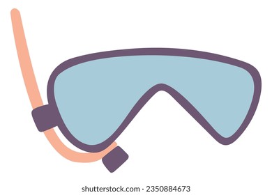 Diving mask with snorkel flat icon, flat vector illustration.