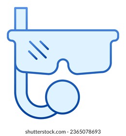 Diving mask with snorkel flat icon. Scuba mask blue icons in trendy flat style. Underwater gradient style design, designed for web and app. Eps 10