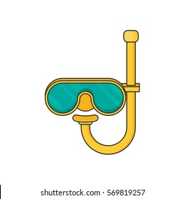 Diving mask with snorkel flat icon, modern vector illustration