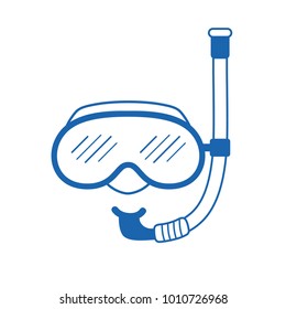 Diving mask and snorkel icon