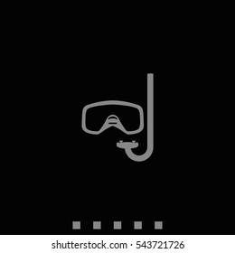 Diving mask with snorkel icon.