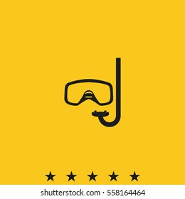 Diving mask with snorkel icon.