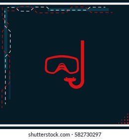 Diving mask with snorkel icon.
