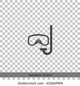 Diving mask with snorkel icon.