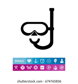 Diving Mask with Snorkel Icon