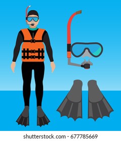 Diving mask and snorkel icon