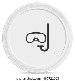 Diving mask with snorkel icon.