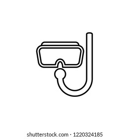 Diving mask with snorkel icon. Element of diving, fishing and hunting for mobile concept and web apps. Line icon for website design and development app development. Premium icon on white background