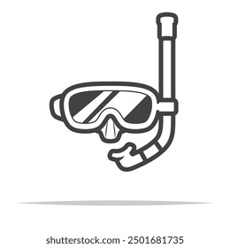 Diving mask with snorkel icon transparent vector isolated