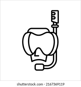 Diving mask and snorkel icon, underwater sport concept, swimming goggles sign on white background. vector illustration