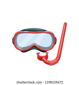 Diving mask and snorkel icon. Vector illustration.