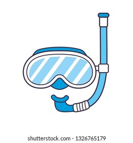 Diving mask and snorkel isolated icon