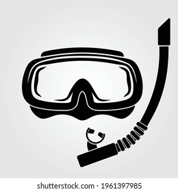 Diving mask and snorkel isolated on white background. Vector illustration