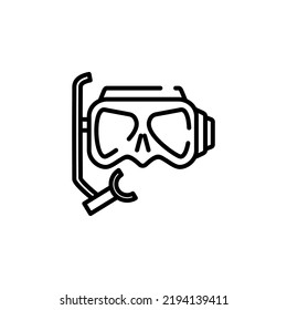 Diving Mask, Snorkel, Swimwear Dotted Line Icon Vector Illustration Logo Template. Suitable For Many Purposes.