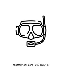 Diving Mask, Snorkel, Swimwear Dotted Line Icon Vector Illustration Logo Template. Suitable For Many Purposes.