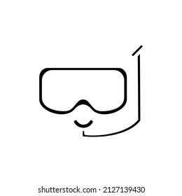 Diving Mask, Snorkel, Swimwear, Snorkelling, Scuba Solid Icon Vector Illustration Logo Template. Suitable For Many Purposes.
