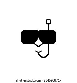 Diving Mask, Snorkel, Swimwear, Snorkelling Solid Line Icon Vector Illustration Logo Template. Suitable For Many Purposes.