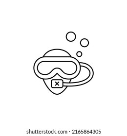 Diving Mask, Snorkel, Swimwear, Snorkelling Thin Line Icon Vector Illustration Logo Template. Suitable For Many Purposes.