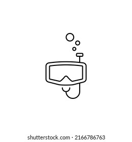 Diving Mask, Snorkel, Swimwear, Snorkelling Thin Line Icon Vector Illustration Logo Template. Suitable For Many Purposes.